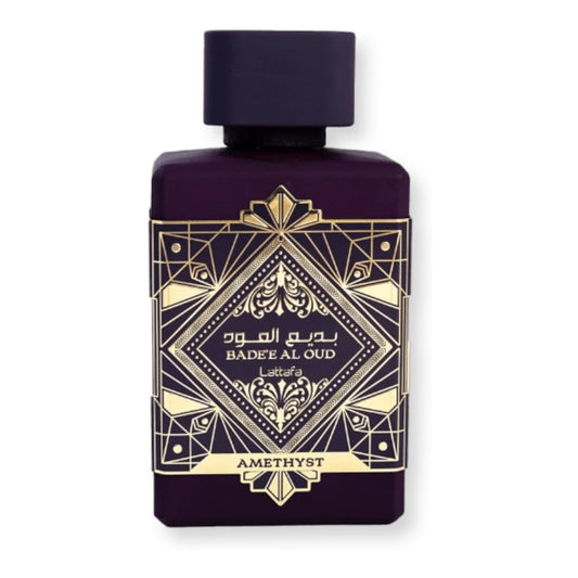 Lattafa Badee Al Oud Amethyst EDP 100ml - Long - Lasting Unisex Fragrance with Floral, Woody, and Sweet Notes - arabiesperfume